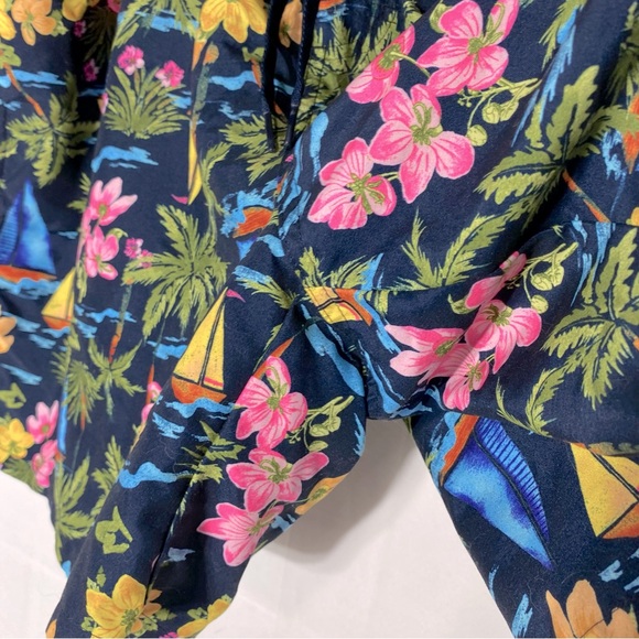 5/$25 Old Navy Tropical Flower Sailboat Print Swim Trunks Shorts XXL - Picture 9 of 12